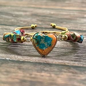 Bracelet en pierre naturelle avec perles de verre colorées, thérapie par les cristaux, choix des influenceurs professionnels, article prêt à être expédié (RTS) - Product Image 5