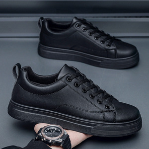 Sneakers Casual da Uomo Traspiranti Bianche <span class=keywords><strong>e</strong></span> Nere con Soletta in PU, <span class=keywords><strong>Scarpe</strong></span> Trendy con Punta Chiusa, Comode ed Eleganti - Product Image 5