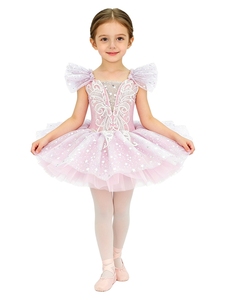 Vestido de Ballet con Lentejuelas y Bordado de Alas de Mariposa, Elegante y Profesional, Ajustado, para Niñas de Bebés a Adolescentes - Product Image 2