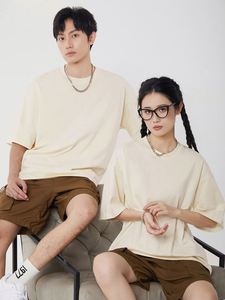 เสื้อยืดคอตตอนหนา 320 กรัม พิมพ์โลโก้ตามสั่ง ทรงหลวม ไซส์ใหญ่ เสื้อยืดเปล่า เสื้อยืดผู้ชาย เสื้อยืดผู้หญิง เสื้อยืดคอตตอน - Product Image 4