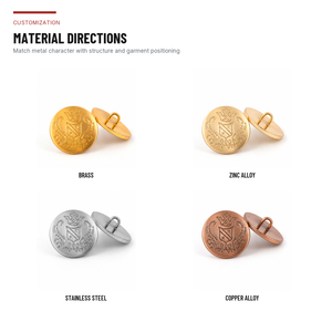 Boutons en alliage de zinc écologiques pour vêtements, attaches décoratives personnalisables pour uniformes et vêtements d'extérieur - Product Image 3