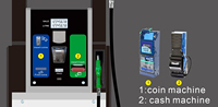 Dispenser Bahan Bakar Dengan Mesin Koin 2 Nozzle Layanan Mandiri 45LPM Dispenser Bahan Bakar Pembayaran Otomatis SPBU