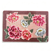 Paillasson floral pivoine antidérapant et absorbant, motif fleur rose vintage, pour intérieur et extérieur, entrée de maison