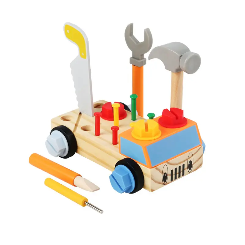 HOYE CRAFTS子供用木ネジ分解車のおもちゃ木製ツールブロック教育玩具