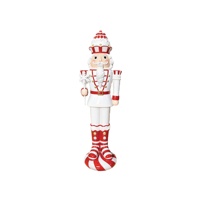 Casse-noix personnalisé en polyrésine blanc-rouge avec flocon de neige, design attrayant. Idéal pour la décoration de Noël Oumei. Article cadeau de haute qualité