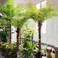 Arbre décoratif d'intérieur en pot de simulation de plantes vertes pour vitrine, centre commercial, hôtel, bureau, restaurant