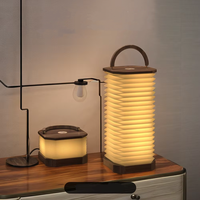 Lampe sur pied pliable rechargeable 2026 avec abat-jour en papier origami, en bois de noyer, pour hall d'accueil et décoration d'hôtel de luxe