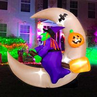 Nouvel Arrivage Transfrontalier : Ballon Gonflable Sorcière d'Halloween Imprimé UV pour Décorations de Fête et Accessoires de Décoration de Jardin/Événement