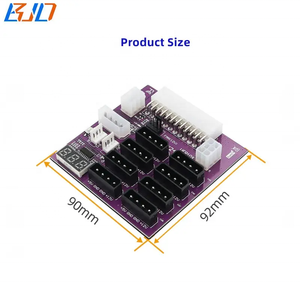 Máy tính PC cung cấp điện ATX 24Pin nữ để 8ide Molex 4pin + kép PCI-E 6Pin Power Connector Breakout Board - Product Image 2