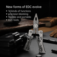 Outil EDC multifonction 14 en 1, couteau pliant d'extérieur combiné avec tournevis, outil de survie portable pour la réparation T110K