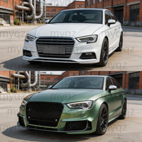 Kit de carrosserie de conversion style RS3 pour Audi A3 8V berline et Sportback 2013-2016, comprend pare-chocs avant, lèvre avant et calandre nid d'abeille