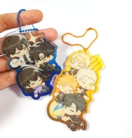Kuien haute qualité personnalisé imprimé acrylique breloques Offre Spéciale paillettes conseil acrylique Anime plastique porte-clés fabricant faire propre porte-clés