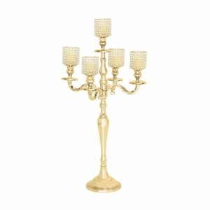 Candelabro de metal para decoración de boda, Centro de latón y plata, producto hecho en India, novedad - Product Image 3