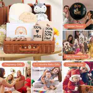 Regalos Perfectos para Bebés Recién Nacidos 2024, para Niñas y Niños, Canasta de Regalos Neutral para Bebés, Canasta de Regalos de Lujo Personalizada al por Mayor para Baby Shower - Product Image 2