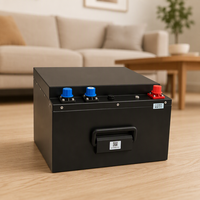 Batterie LiFePO4 au phosphate de fer et de lithium 9,6 kWh 48 V 200 Ah pour système hybride domestique, cycle profond, BMS intelligent, application Bluetooth, tout-en-un, empilable