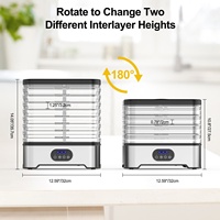 Wallepac 8-Tray Commerciële 400W Elektrische Stille Kleine Droger Fruit Groente Industriële Beef Jerky Droogapparaat 110V/220V