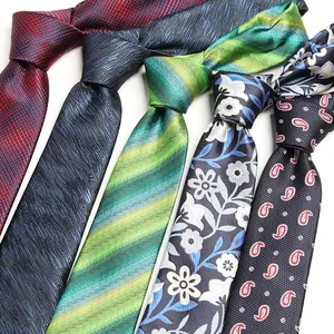Gravata de tecido de poliéster para homens, gravatas skinny feitas à mão