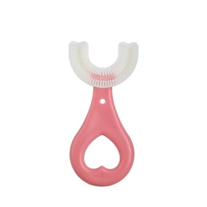 Spazzolino da denti a forma di U per bambini bambini 2-6 7-12 anni bocca in Silicone a setola morbida con spazzolino da denti - Product Image 3