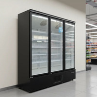 Congélateur vertical pour supermarché, vitrine réfrigérée, congélateur commercial à porte vitrée