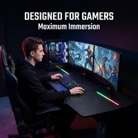 Escritorio Eléctrico Ajustable en Altura AOR Gaming, Borde de Aleación de Aluminio Premium, 3 Configuraciones de Memoria, Diseño Moderno de Grado Comercial para Oficina
