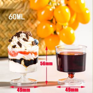 Gobelets à dessert jetables écologiques en plastique transparent à paroi simple pour crème glacée, pouding, vin, apéritifs de fête - Product Image 3