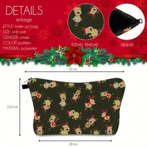 Nouvelle trousse de maquillage personnalisée avec imprimé de Noël, imperméable, portable, douce, sac cadeau cosmétique pour femmes et filles - Product Image 2