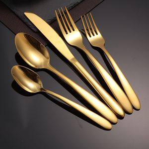 Stainless Steel Cutlery Set European Style Knife <b>Fork</b> Spoon Mirror Polished Food Grade Restaurant Tableware - Product Image 2