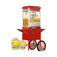 Máquina de Palomitas de Maíz Eléctrica Comercial Estilo Cine, Máquina Expendedora Automática de Alto Rendimiento, Capacidad de 6 oz, Doble Voltaje