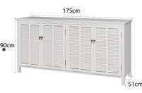 Meuble de rangement en bois à persiennes pour salon, taille personnalisée, vente en gros d'usine, conception OEM/ODM, buffet blanc à persiennes