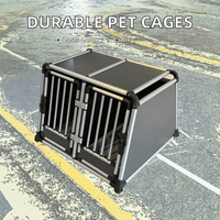 Cage pour chien en aluminium durable, design simple et respirant, portable, motif uni, emballage en boîte, capacité 25 lb, anodisée, petite taille