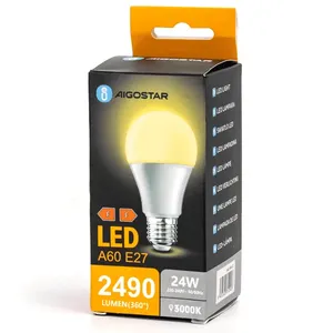 Ampoule LED A60 E27 24W 3000K, lumière chaude, faible consommation, idéale pour éclairer les foyers, les bureaux et les espaces commerciaux. - Product Image 1