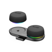 Haut-parleur stéréo Hi-Fi TWS 6W avec fonction longue portée pour le divertissement à domicile et en extérieur, chargeur sans fil 2 en 1 avec haut-parleur
