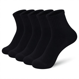 Wholesale Autumn Men's Sport <b>Socks</b> Athletic Cotton Crew Dress <b>Socks</b> <b>Moisture</b> Wicking Breathable Solid Pattern - Product Image 2