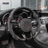 Pour Mercedes-Benz Classe C, Classe E, Classe S, GLC, GLE, GLS, W205, 213, W222, volant Plug & Play en fibre de carbone, suède noir