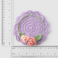 Sous-verre floral résistant à la chaleur, décoration d'intérieur, sous-verre en crochet tricoté à la main en forme de rose