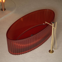 Baignoires Autoportantes Baignoires Intelligentes Baignoire pour Salle de Bains Transparent Résine Transparente Luxe Acrylique Style Moderne