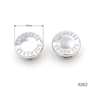 professional manufacture chrome 12mm logo engraved cap rivet for strap leather