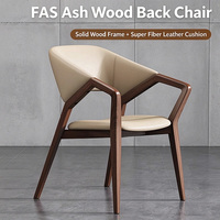 Chaise de salle à manger nordique en bois de frêne avec accoudoirs, vente en gros d'usine, chaise d'appoint de café et de loisirs