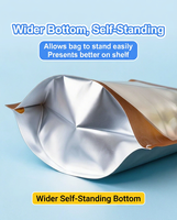 Sachets Doypack Personnalisés avec Logo Doré Brillant, Fenêtre Transparente et Fermeture Éclair, Qualité Alimentaire, pour Aliments Secs - Vente en Gros