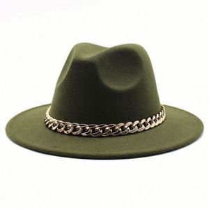 Sombreros Fedora de Ala Ancha para Mujer al por Mayor, Sombreros Fedora de Poliéster Baratos en 27 Colores Sólidos con Cadena - Product Image 4