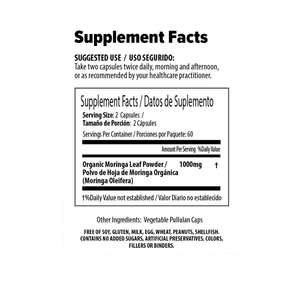 Kapsul daun <span class=keywords><strong>Moringa</strong></span> 1000mg | Vitamin & besi kaya suplemen | Vegan non-gmo Halal bersertifikat dukungan energi dewasa - Product Image 4