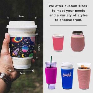 Nouvelle manchon isolant réutilisable en néoprène pour tasse à café, coloré et souple, pour café glacé - Product Image 3