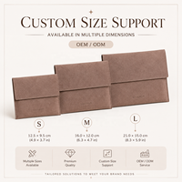 Pochette en daim avec rabat et bouton pression pour bijoux, cosmétiques, accessoires de voyage, emballage cadeau, rangement
