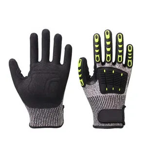 Anti Impact Nitril Coating Veiligheid Werkhandschoenen Trillingen-Absorberende Mitten Cut Proof Fietsen Handschoenen
