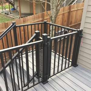 Современный гладкий черный алюминиевый забор для уличной безопасности для жилых и квартирных проектов - Product Image 6
