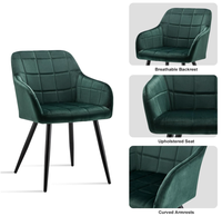 Meubles de salle à manger pieds en métal chaises en velours salon accoudoir nordique dossier rembourré couvertures en velours chaises