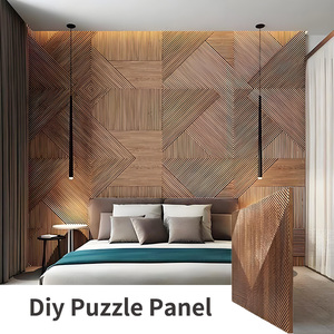 Panneaux muraux à lattes en <span class=keywords><strong>bois</strong></span> massif Panneau latéral en briques Style industriel Revêtement mural de bâtiment modulaire léger et imperméable pour le bureau - Product Image 2