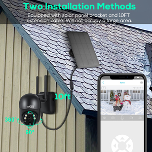 ENSTER CCTV Tenaga Surya 360 Derajat, CCTV 2 Arah Audio Penglihatan Malam Nirkabel WiFi Keamanan Bertenaga Baterai Kamera PTZ - Product Image 6