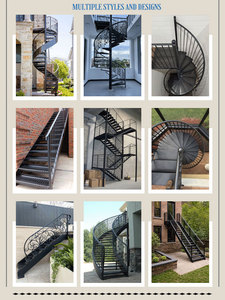 <span class=keywords><strong>Escalier</strong></span> en fer forgé droit <span class=keywords><strong>de</strong></span> style vintage élégant QUYANG pour villa, jardin et aménagement extérieur - Product Image 6