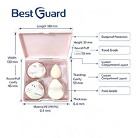 Emballage en blister recyclable personnalisé, épaisseur 1 mm, plateau en PET transparent, coque transparente vide, cosmétique, maquillage, fard à paupières, fond de teint